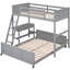 Lit superposé simple au-dessus de double gris avec bureau d'étude fonctionnel - Bois massif et pour un bureau productif, style attrayant et durable-1820709611-1820709608
