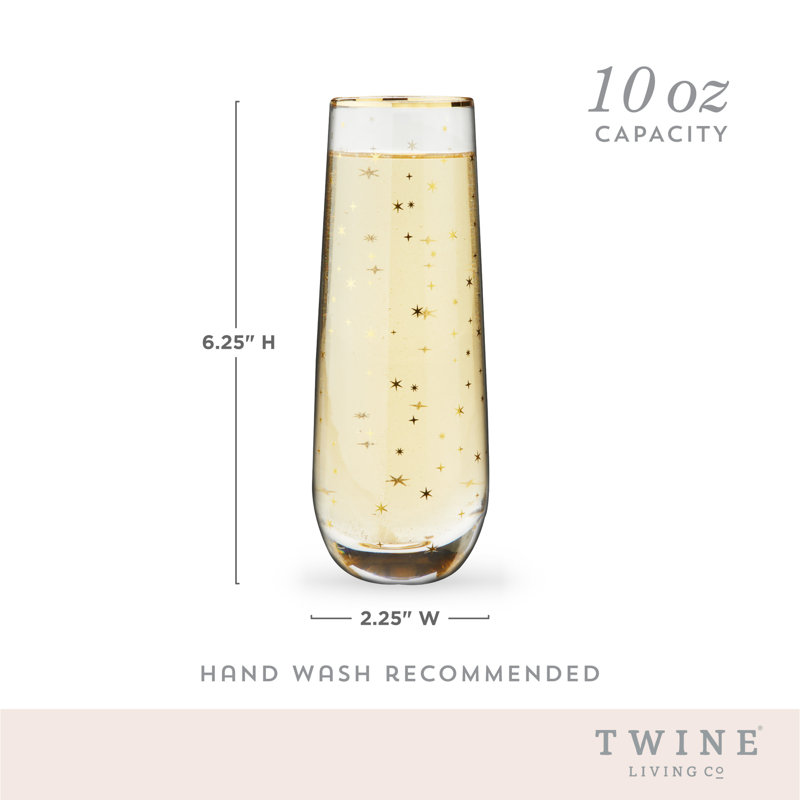 Starlight Stemless Champagne Flutes