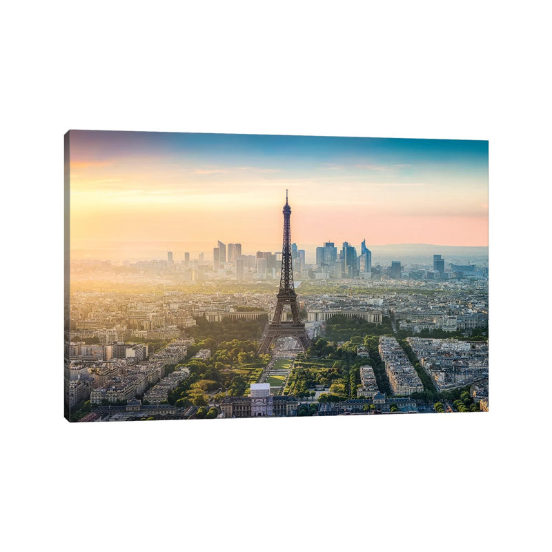 Paris Skyline With Eiffel Tower by Jan Becke - Wrapped Canvas Gallery-Wrapped Canvas Giclée, 20.32 cm H x 30.48 cm W