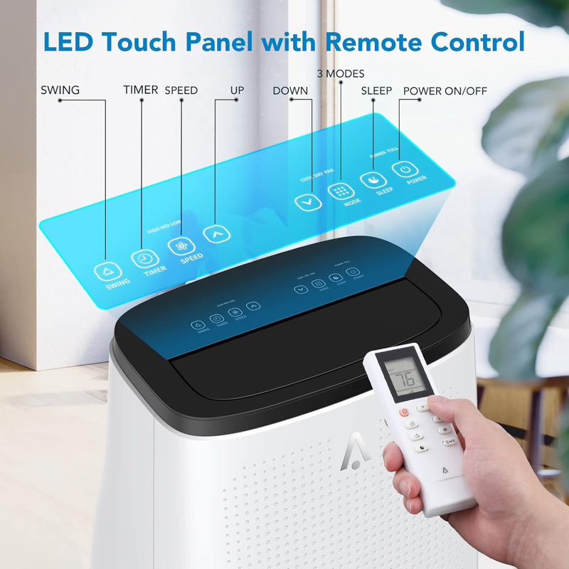 14000Btu Portable Air Conditioner with Remote Control,3-in-1 Air Conditioners