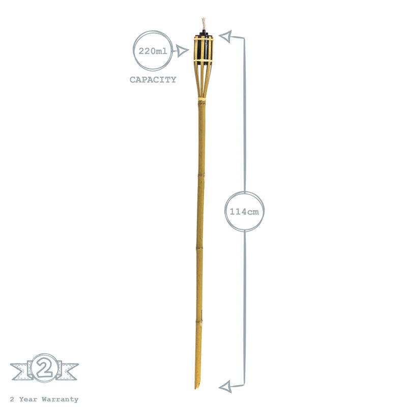Harbour Housewares Bamboo Garden Torches, Natural