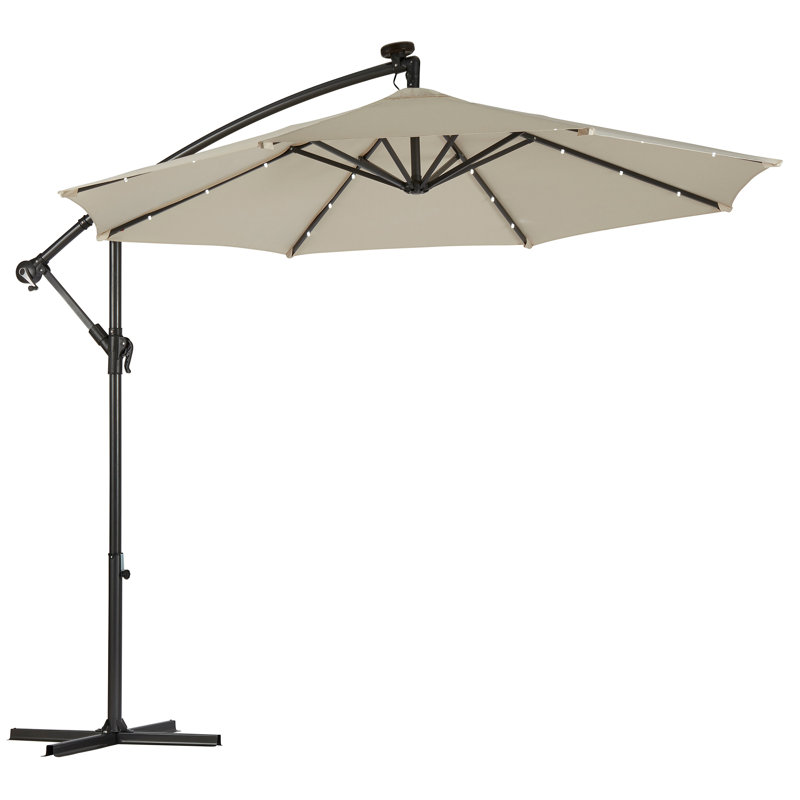 Blevins 270cm Lighted Cantilever Parasol, Cream