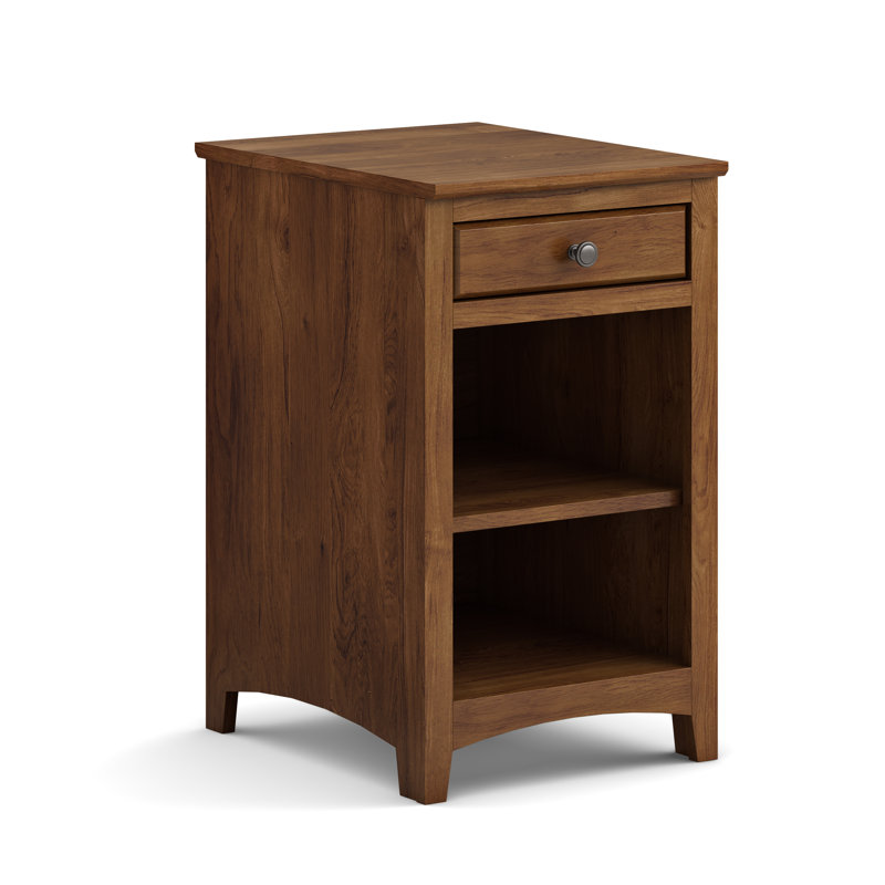 Rangement de bureau en bois massif Malani, Brun toscan