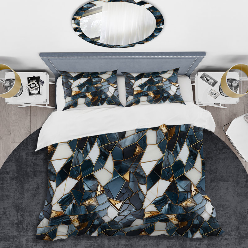 Urban Chic Marble Pattern - Ensemble de housse de couette en marbre, Housse de couette simple + 1 taie décorative stan