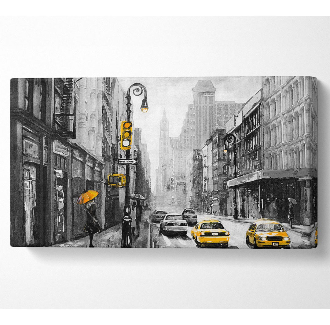 Sterger Yellow Cabs In The Streets Of NYC - Kunstdrucke auf Leinwand