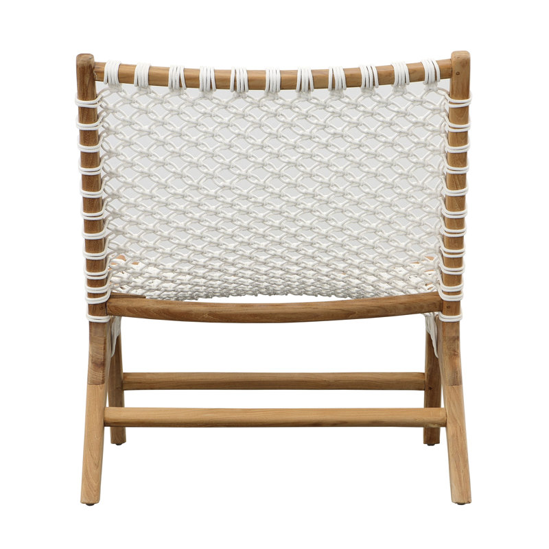 Chaise de patio en teck Alacam, Blanc