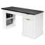 Bureau de rangement cannelé moderne de 55 po avec prise de courant et plateau pour clavier-1083310138