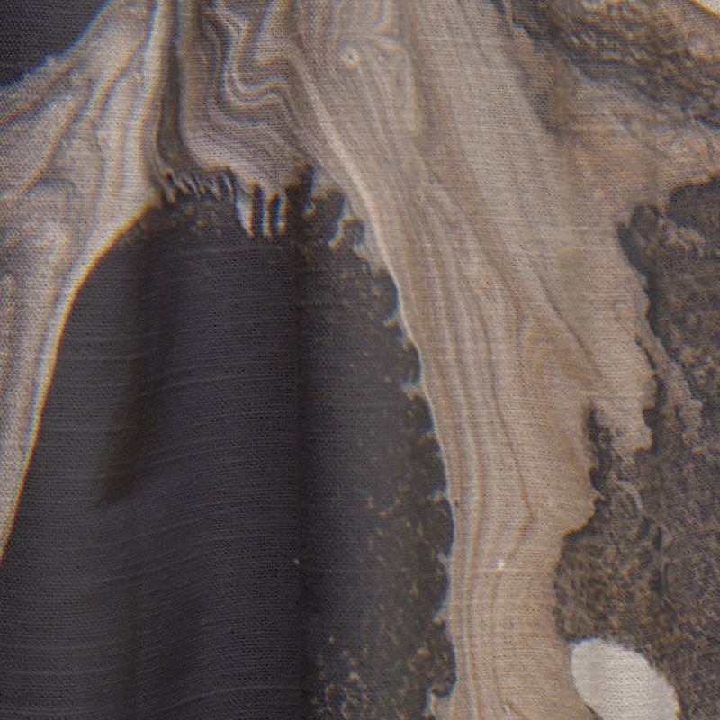 Orange Grey And Black Marble Landscape I - Modern Curtain - Velvet Room darkening - panel, 52" W x 120" L