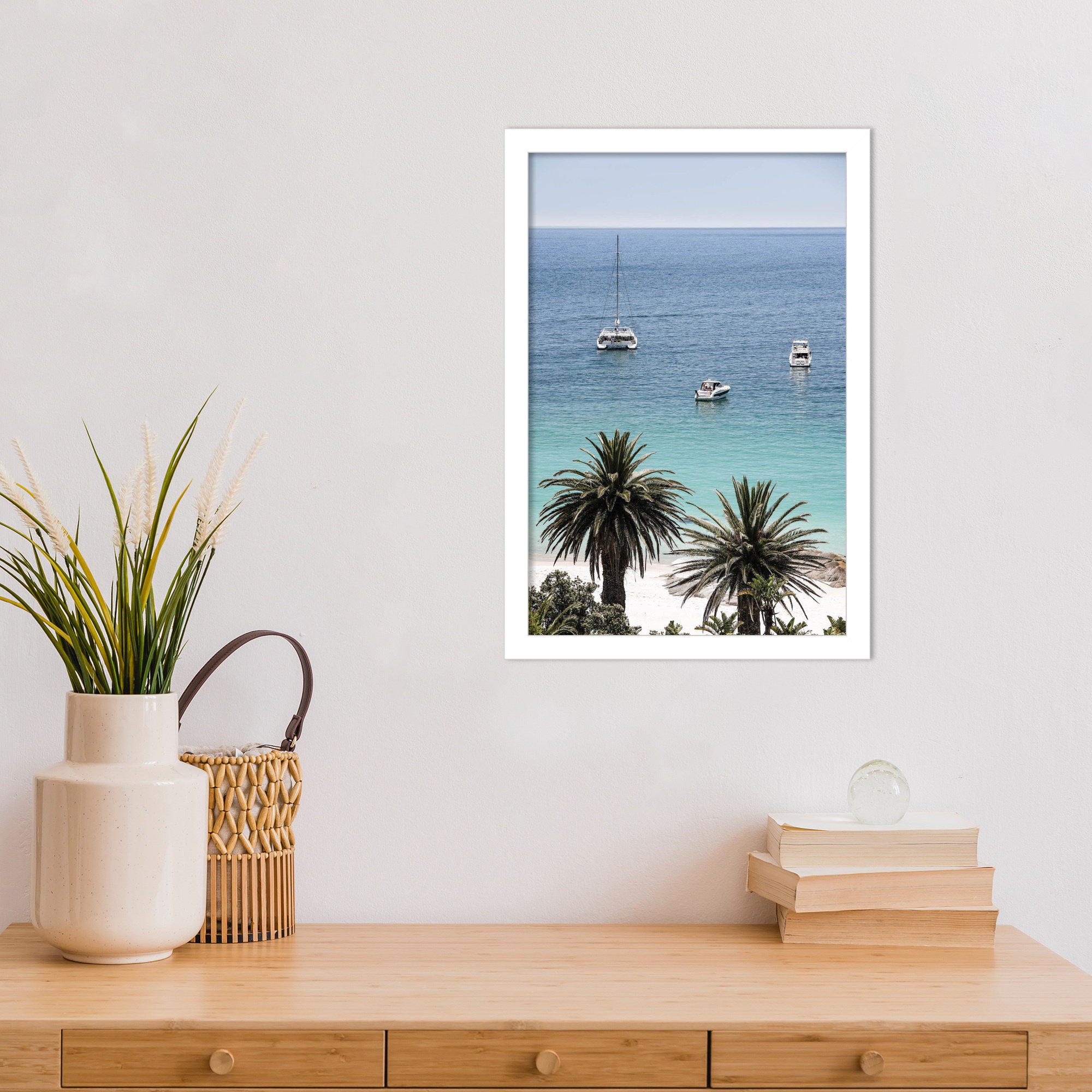 Camps Bay Beach by Shot by Clint Wood Framed Wall Art Print, White, 17" H x 12" W