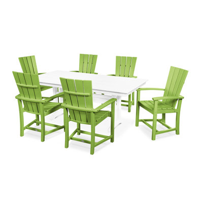 POLYWOOD Quattro 7-Piece Farmhouse Dining Set with Trestle Legs