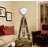 Floor Clock Ii - Retro Hollywood-Inspired Tripod Design With Quartz Triple-Chime Movement And Polished Chrome Accents