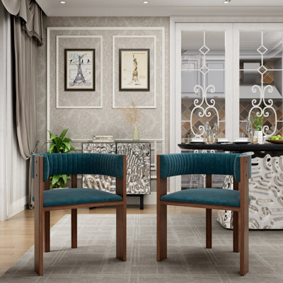 Chaise de salle à manger unique en bois à dossier courbé avec coussin de protection convenant à la cuisine ou à la salle à manger