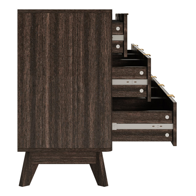 Donati 9-Drawer Dresser, 63'' Wood Chest of Drawers, Walnut