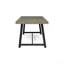 Table de salle à manger d'extérieur en bois d'acacia, finition gris sablé et noir