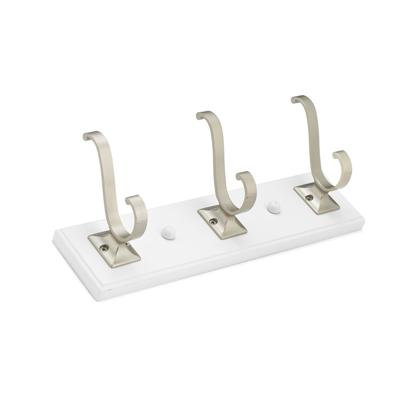 Porte-manteaux mural transitionnel, Blanc / nickel mat