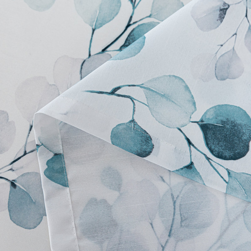 Sheer Curtain Single Panel, Aqua