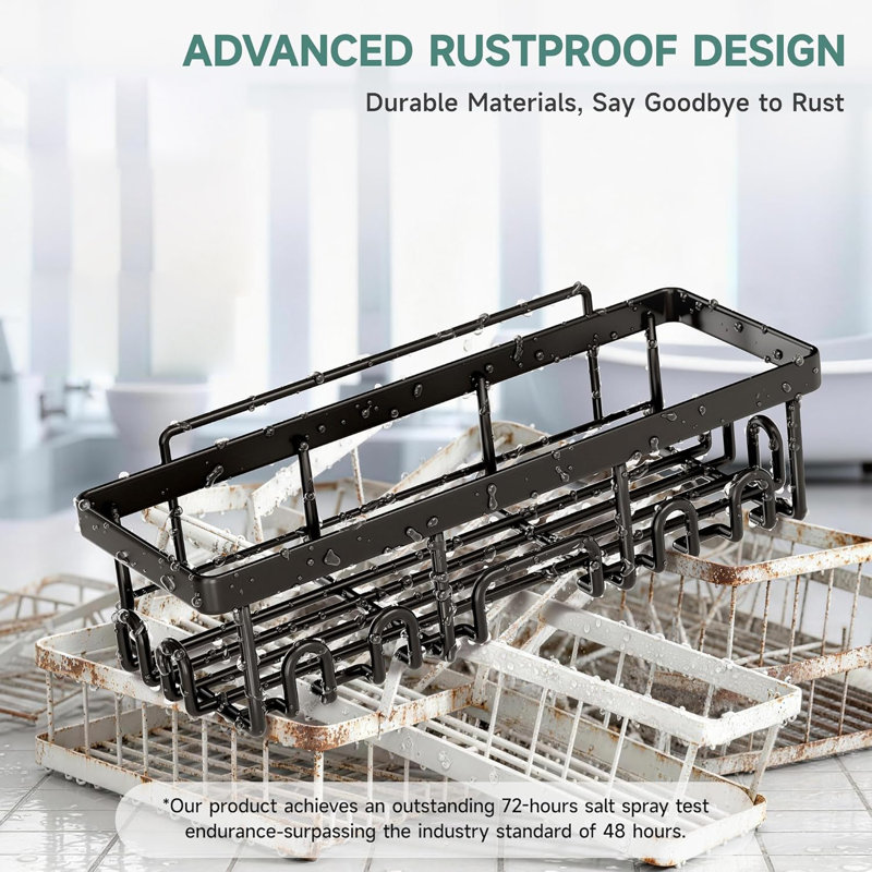 Shower Caddy Adhesive, Rustproof Shower Organizer, Wall Shower Rack