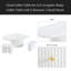 Ensemble de 3 tables basses Cloud, de forme irrégulière avec 2 tiroirs et 2 petits tabourets de salon