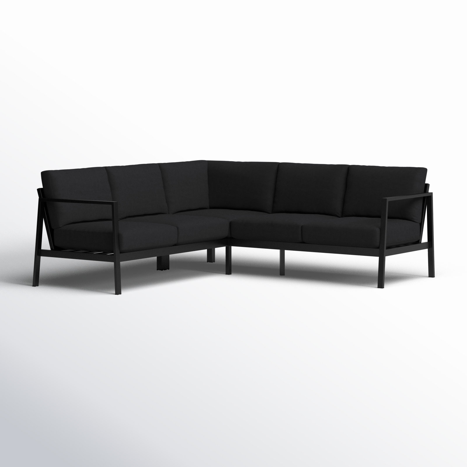 Armando 79" Sunbrella® Patio Sectional, Canvas Black Sunbrella® Canvas, Black