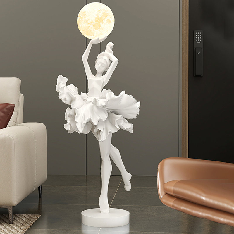 Lampe sur pied à sculpture abstraite Italian, Blanc