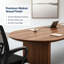 Ensemble de table de conférence ovale moderne en bois massif noyer, comprenant 8 chaises de bureau ergonomiques en filet avec roulettes-1211423540