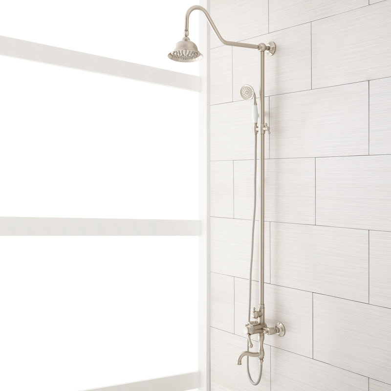 Robinet de douche et baignoire Dolwick, Nickel brossé