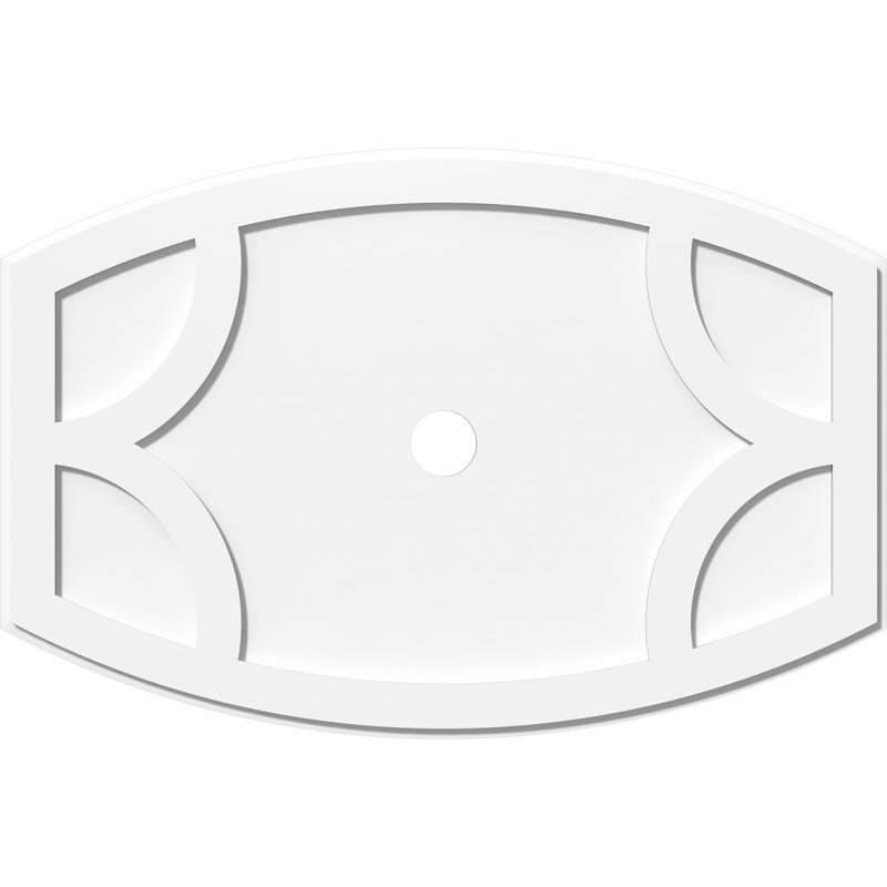 Médaillon de plafond contemporain en PVC de qualité architecturale Kailey, 10"W x 6 5/8"H, 3" ID, One Piece