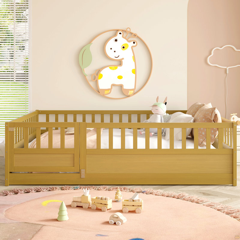 Lit double pleine grandeur, Bois naturel