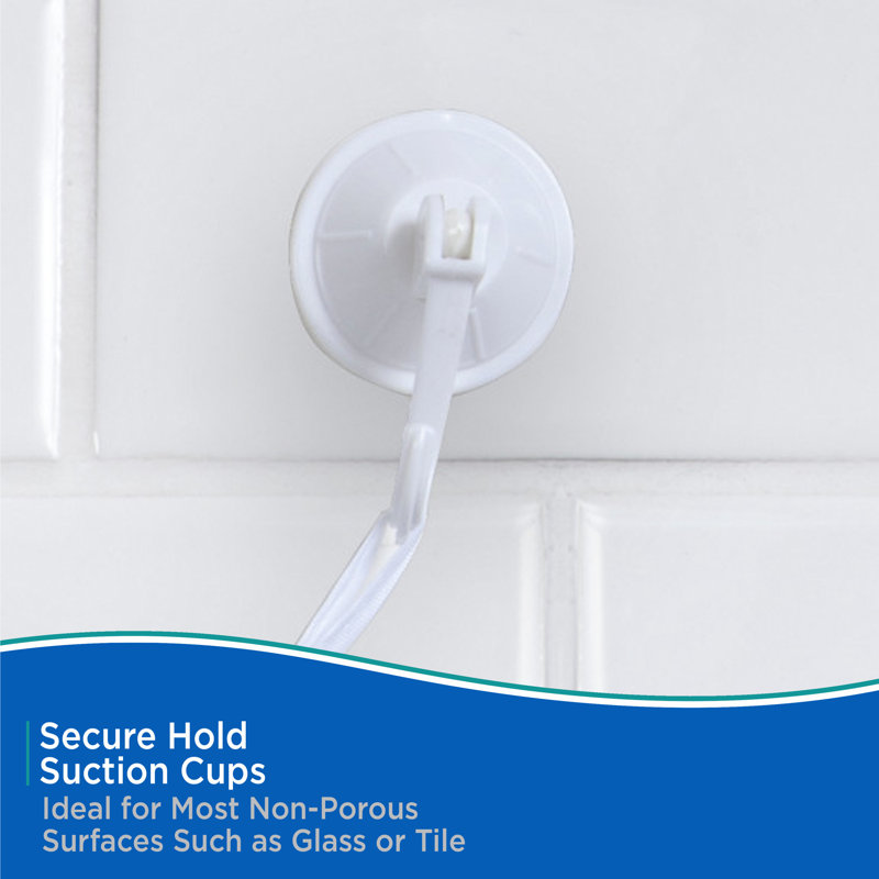 White Mesh 4-Pocket Suction Shower Caddy