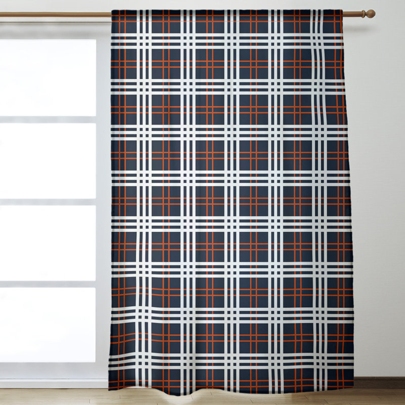 Room Darkening Curtain Single Panel, Black/Red/White