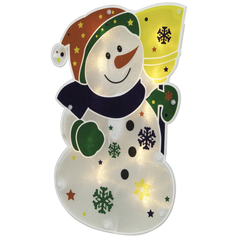 Holographic Snowman Christmas Window Lighted Display