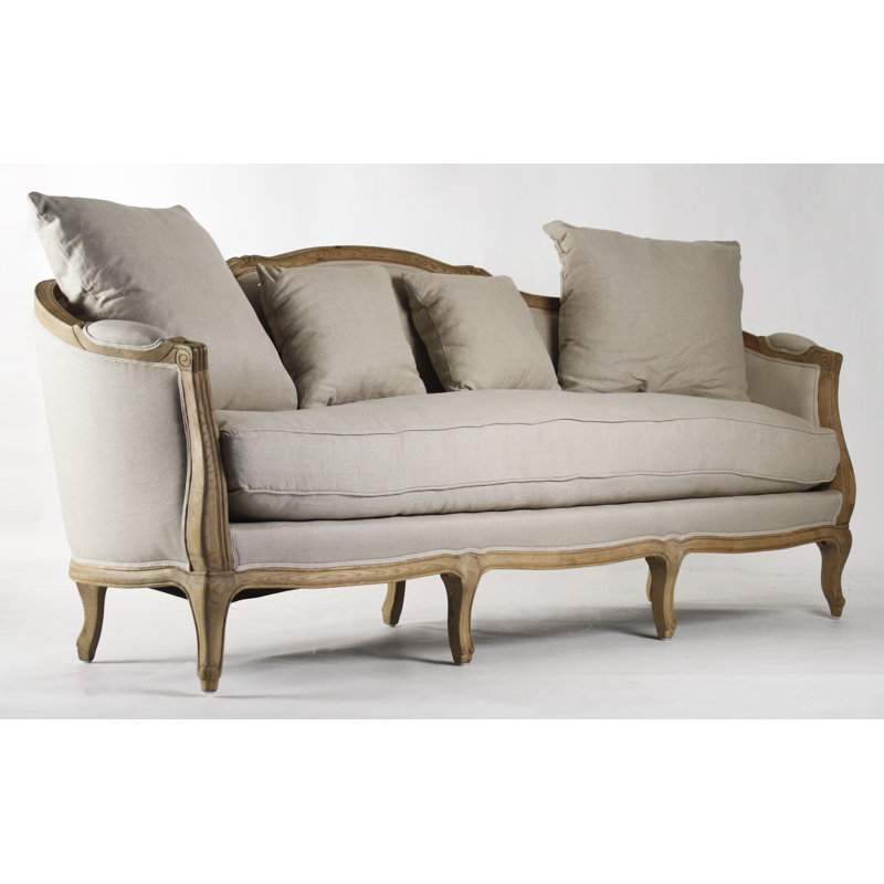 Gracia Upholstered 85'' Sofa, Natural Linen