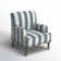 Arching Armchair with Solid Wood Legs and Nailhead Trim