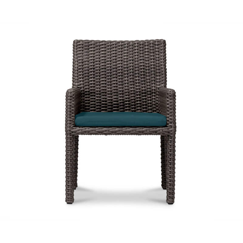 Dune Outdoor Dining Armchair, Spectrum Peacock Sunbrella® Plainweave