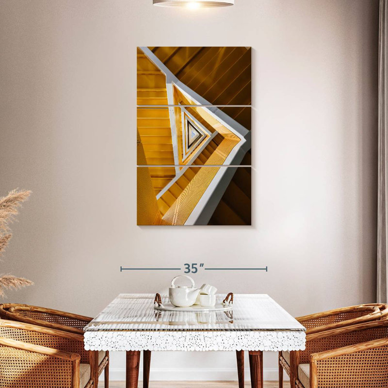 Lilie Yellow Triangular Staircase, 45" H x 28" W