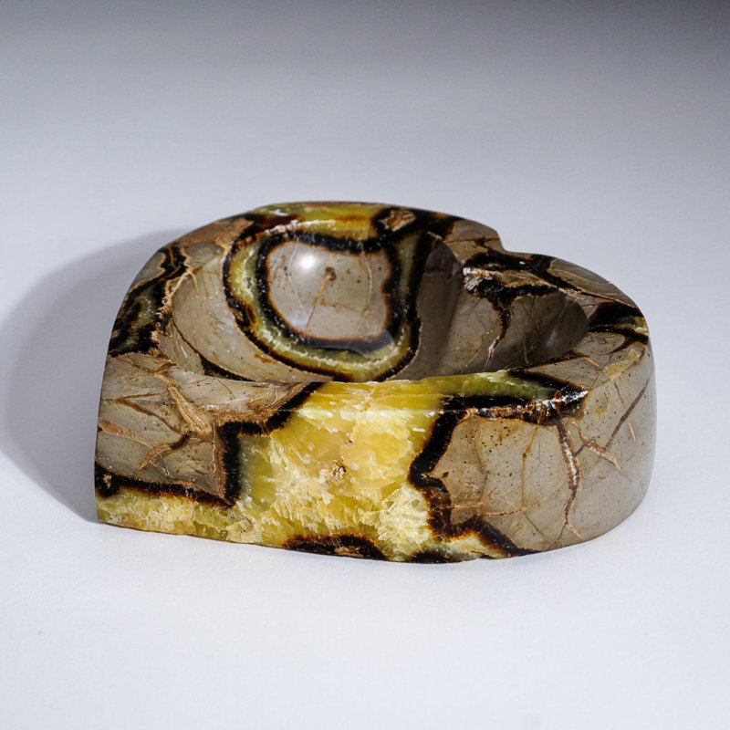 Polished Septarian Heart Shaped Dish (2.8 Lbs)