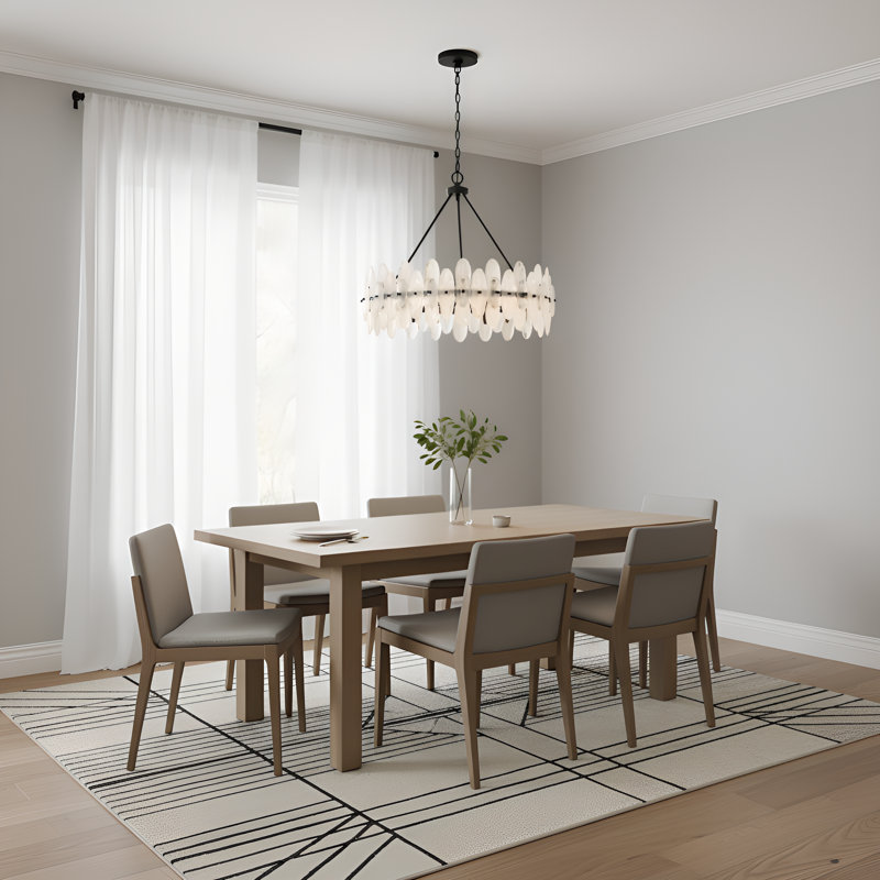 Luminaire suspendu noir mat 6 lumières Abigail