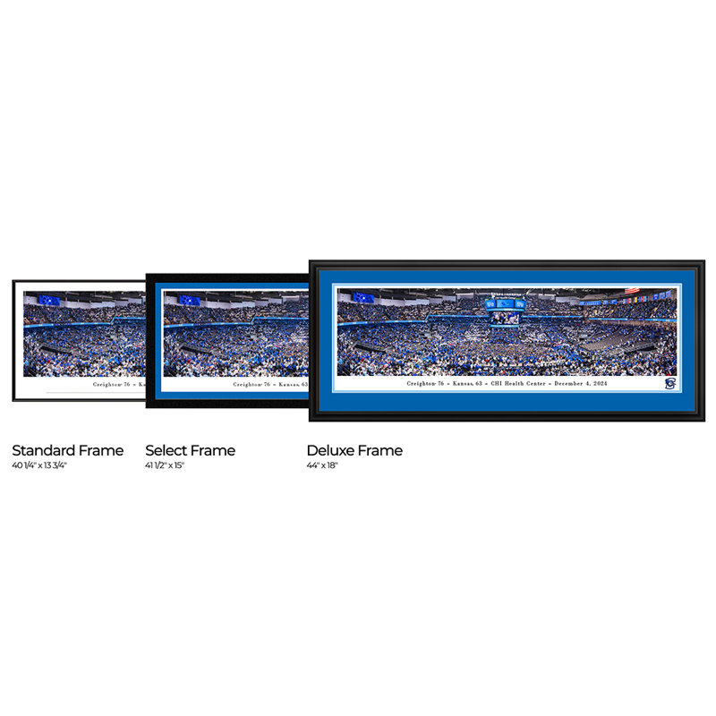 Affiches et impressions encadrées Creighton Bluejays Basketball, Cadre noir, Pas de tapis