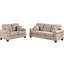 2 pièces en polyfibre de style moderne avec coussins, garniture en similicuir, boutons en nickel, pieds et coussins en plastique massif, revêtement, structure en bois fini-2059141097