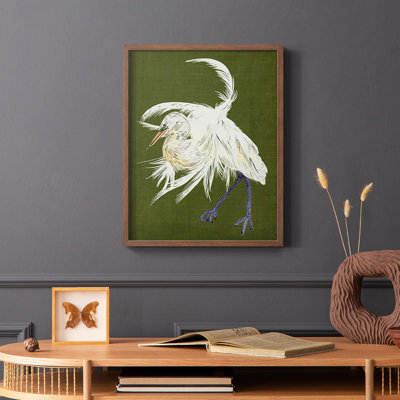 Heron Plumage II Framed Print - Solid Wood