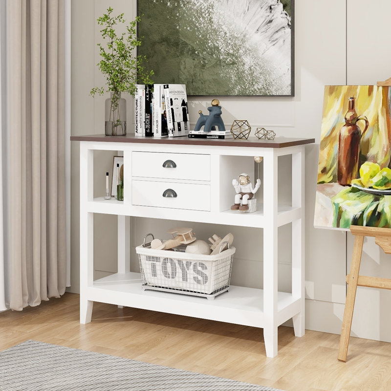 Console avec canapé et tiroirs de rangement