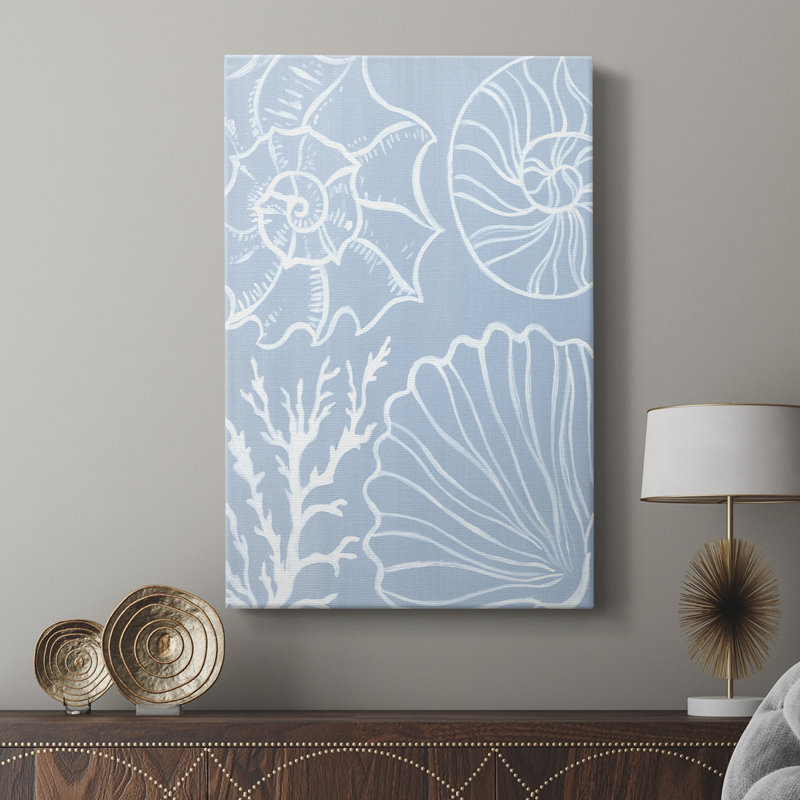 Shell Silhouettes I -Custom Wrapped Gallery Cavas