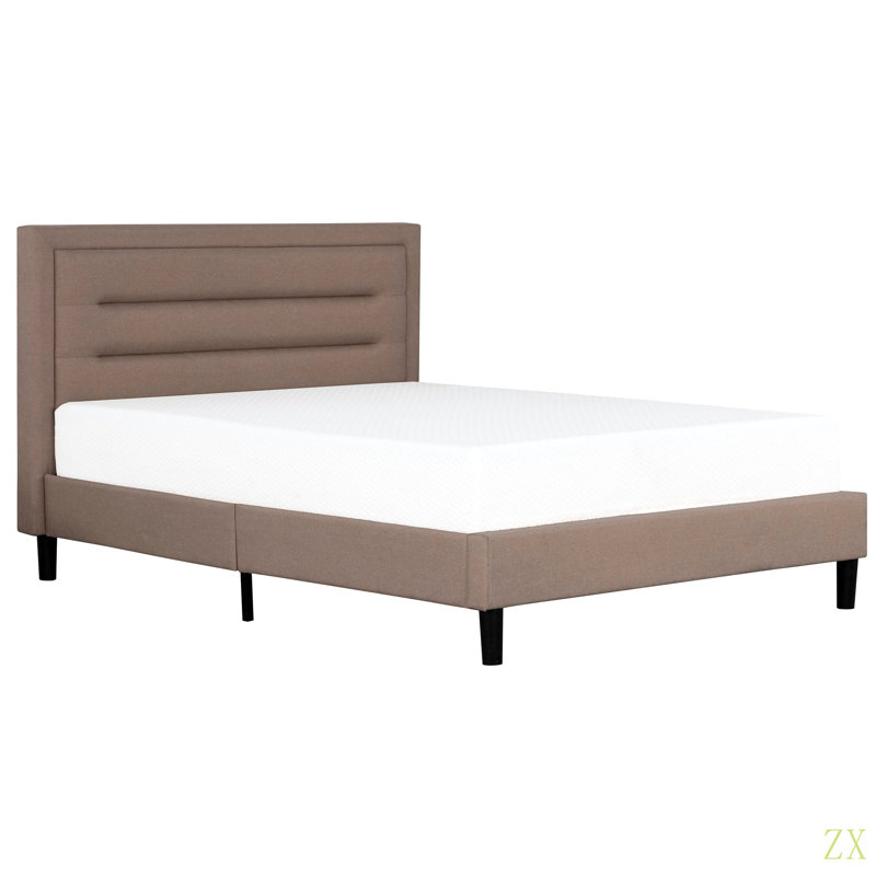 Lit plateforme classique grand, cadre de lit tapissier de chambre à coucher moderne, tête de lit capitonnée, Grand lit