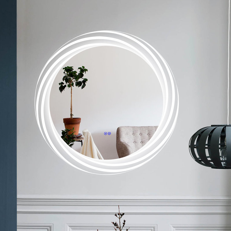 CHLOE Lighting LUMINOSITÉ Miroir rond à écran tactile DEL 3 températures de couleur 3000K-6000K 30 "de large