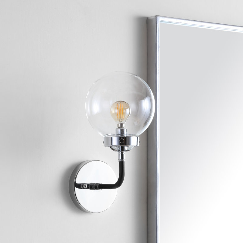 Armed Sconce, 20cm, Chrome/Black