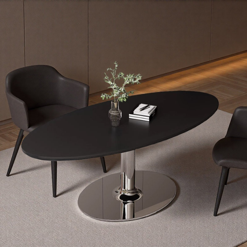 Table de salle à manger Modern, H 29,52 po x L 62,99 po x l 31,49 po, Noir / argenté
