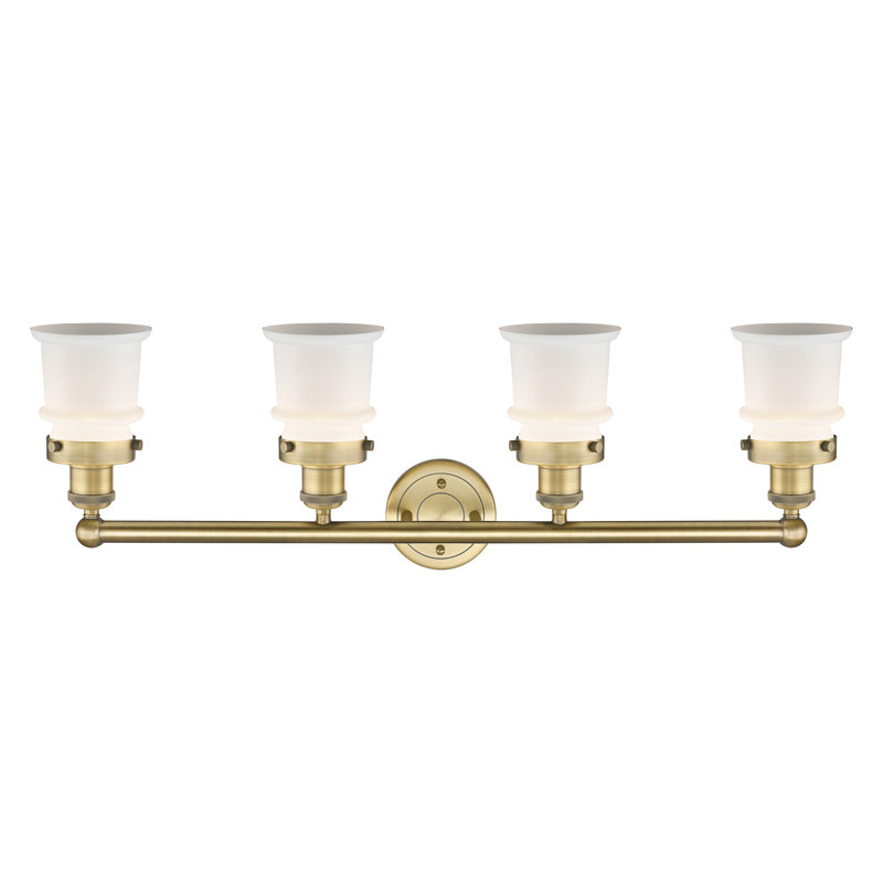 Cailen 4 - Light Dimmable Vanity Light, Matte White, Brushed Brass