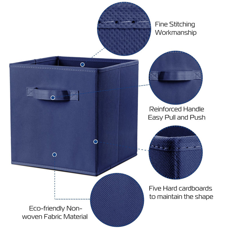 Bac de rangement en tissu Rebrilliant, Bleu