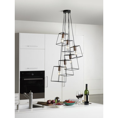 Leyva 6 - Light Black Cluster Pendant