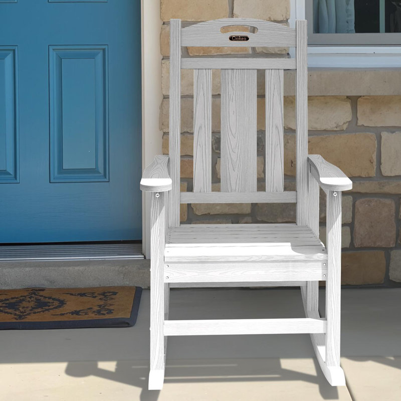 Chaise berçante pour foyer en PEHD, Blanc